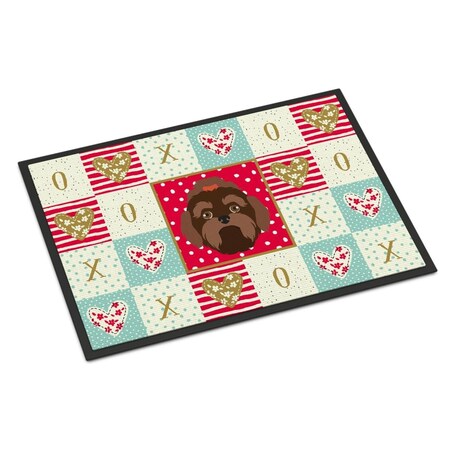 Carolines Treasures 18 x 27 in. Russian Lapdog Love Indoor or Outdoor Mat CK5233MAT